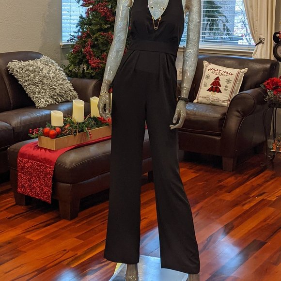 LAUNDRY BY SHELLI HALTER BLACK JUMPSUIT SIZE 0 NWT 💖 - Picture 4 of 7